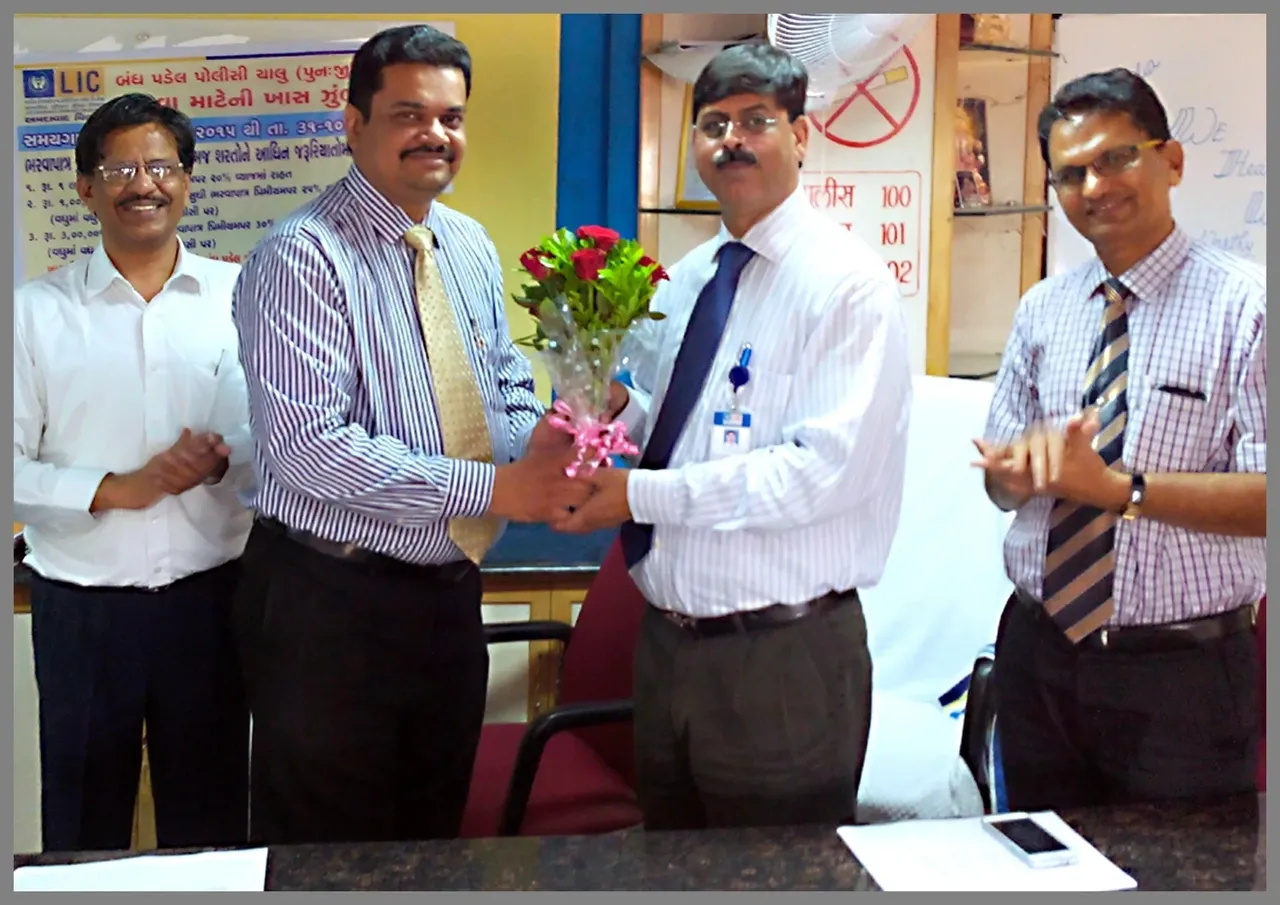 Honoured by Senior Divisional Manager - LIC


